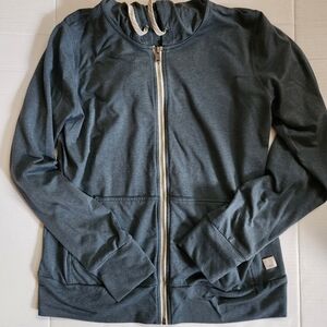 Vuori Women’s Performance Zip Hoodie Green Recycled Blend Stretch Yoga Size M